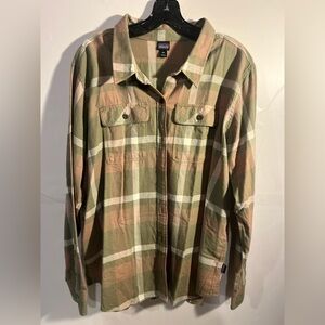 Patagonia Organic Cotton Plaid Shirt - Green and Cream